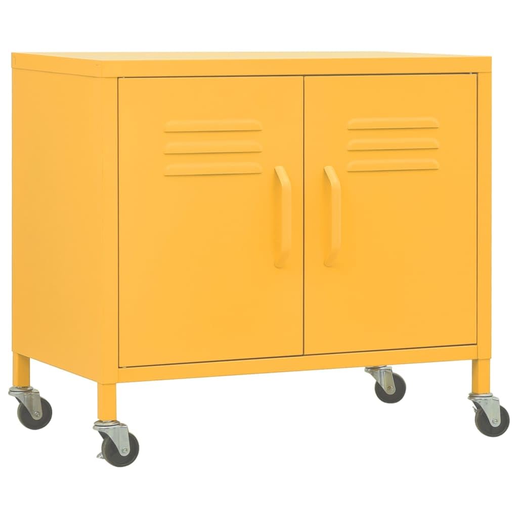 vidaXL Storage Cabinet Mustard Yellow 23.6&quot;x13.8&quot;x19.3&quot; Steel