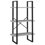 vidaXL Engineered Wood Storage Shelf, Freestanding Scandinavian Style Metal Shelves, Concrete Gray, Size: 23.6"x11.8"x41.3"