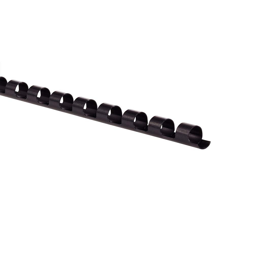 Gbc Binding Spines/Spirals/Coils, 1/2' Diameter, 85 Sheet Capacity, Combbind, Black, 100 Pack (4000068)