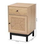 Baxton Studio Cherelle Mid-Century Modern Light Brown and Black 1-Drawer End Table