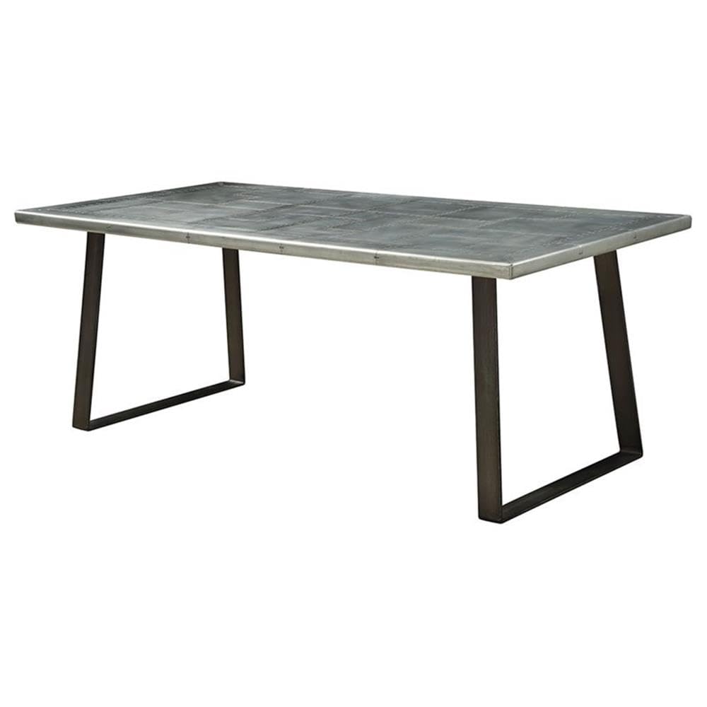 Acme Kaylia Rectangular Aluminum Top Dining Table - Thumbnail 2