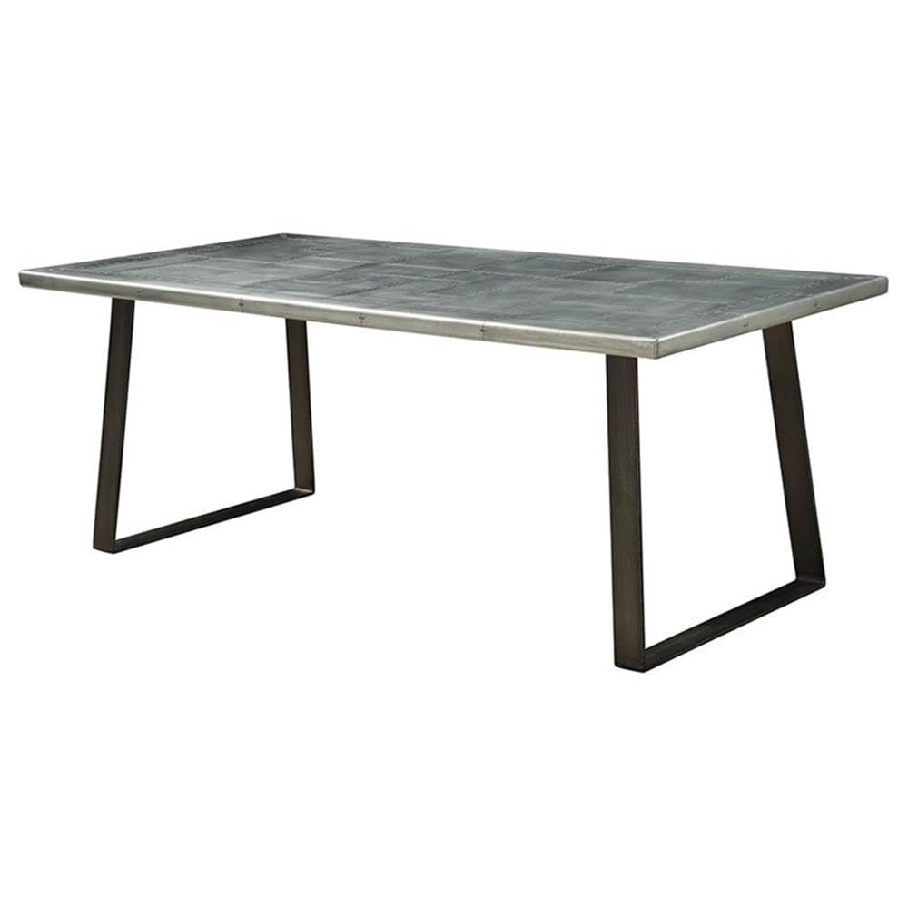 Acme Kaylia Rectangular Aluminum Top Dining Table in Gunmetal