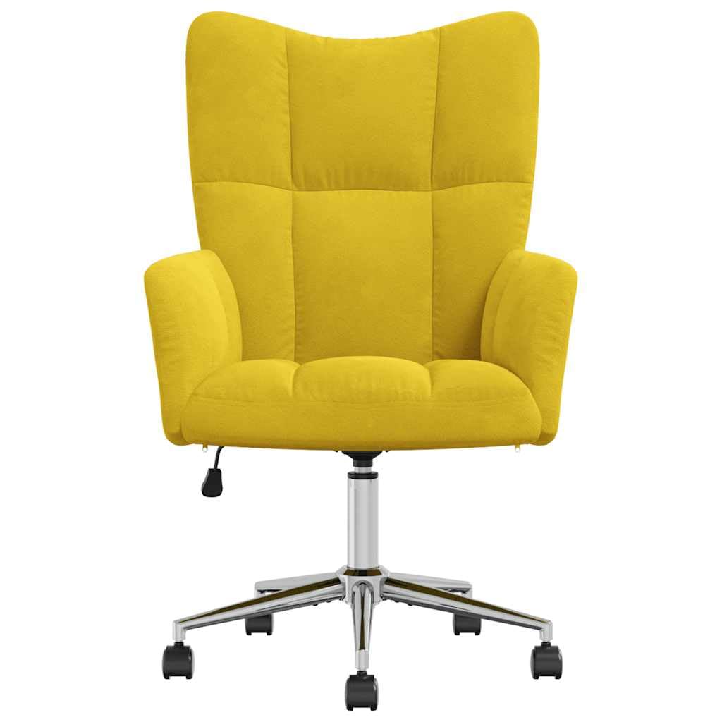 vidaXL Relaxing Chair in Chic and Elegant Mustard Yellow Velvet - Modern Style Office/Living Room/Lounge Seating with Adjustable Height and Castor Wheels