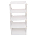 BESTOYARD White Resin Wardrobe Rack with 4 Layers and Right Angle Buckle Design, Sturdy and Easy to Install Clothing Organizer S