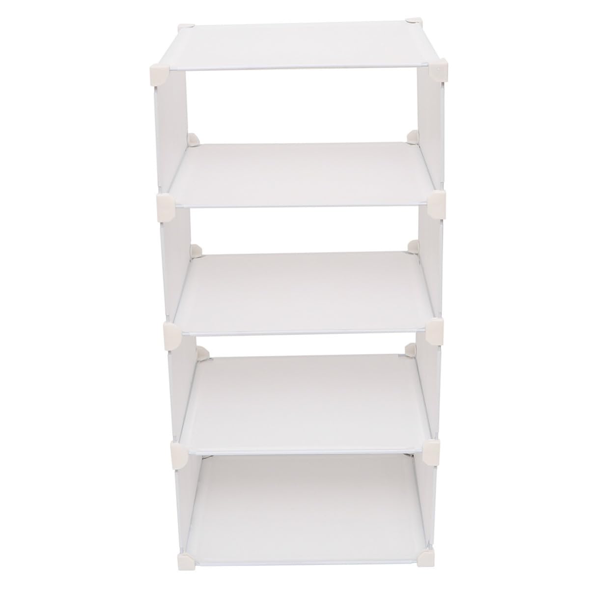 BESTOYARD White Resin Wardrobe Rack with 4 Layers and Right Angle Buckle Design, Sturdy and Easy to Install Clothing Organizer S