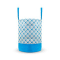 Craft Bazar Blue Polka Dot 45 Liter Laundry Basket for Clothes & Toys With Lid & Side Handles Durable Foldable and Collapsible L