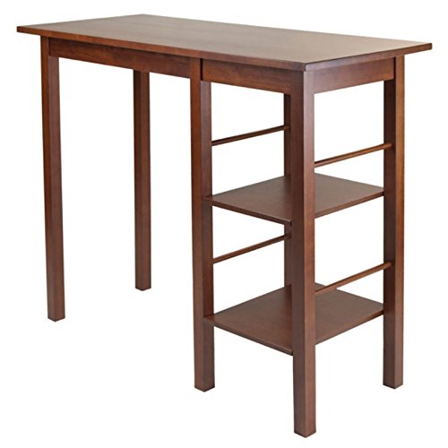 Ergode Wood Egan Breakfast Table | Versatile & Modern Design | 2 Shelves | Solid Wood | Easy Assembly | (94144-VV)