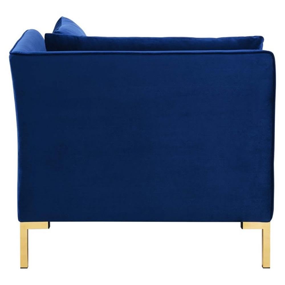 Modway Ardent Modern Performance Velvet Corner Chair In Navy/Gold