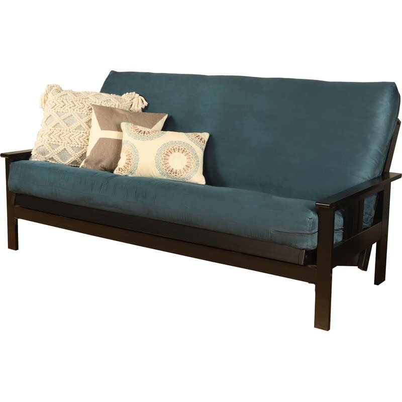 Kodiak Furniture Monterey Black Sofa with Suede Blue Mattress