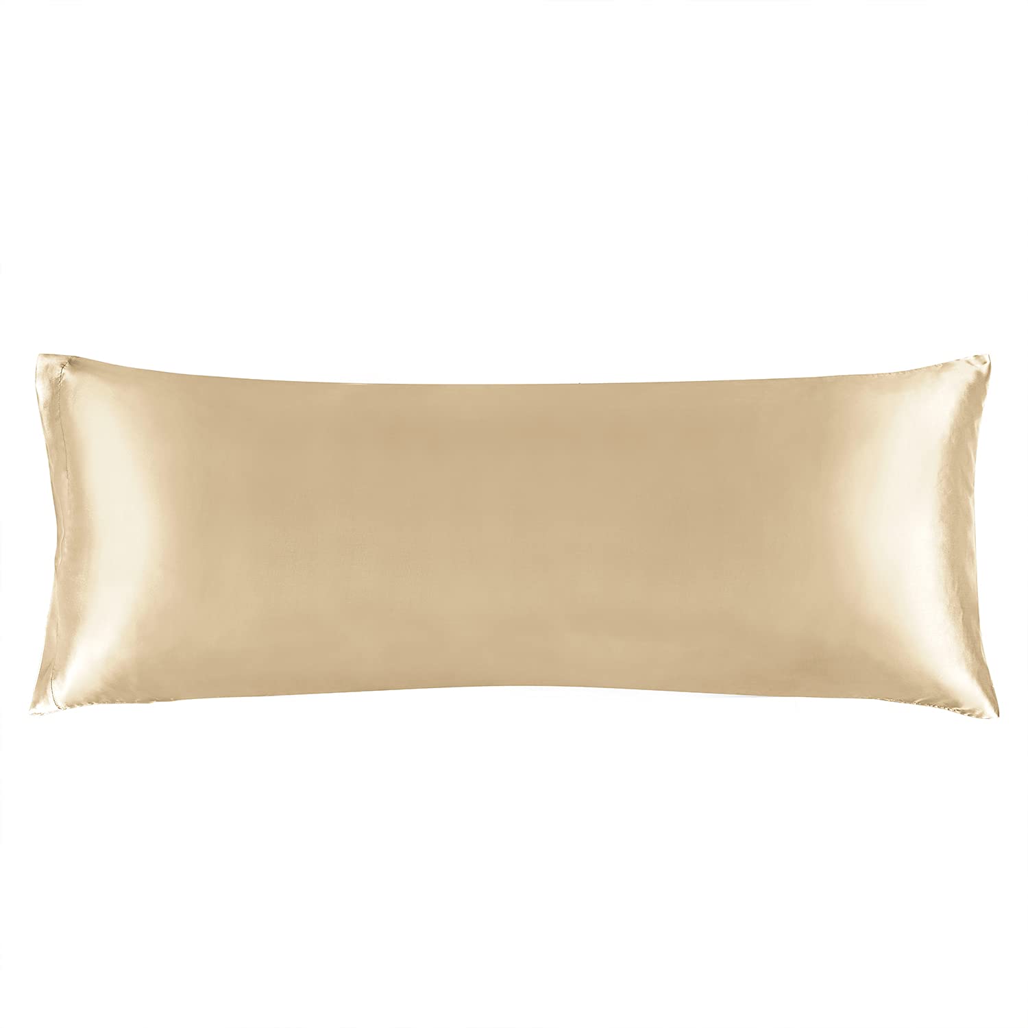 Bedelite Satin Silk Body Pillow Pillowcase For Hair And Skin, Premium And Silky Champagne Long Body Pillow Case Cover 20X54 With