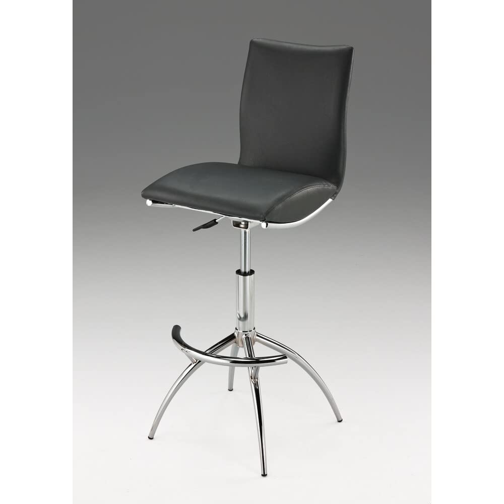 Creative Images Adjustable Swivel Faux Leather Barstool (Set of 2) Brown Poly Synthetic Fiber,Faux Leather