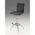 Creative Images Adjustable Swivel Faux Leather Barstool (Set of 2) Grey Poly Synthetic Fiber,Faux Leather