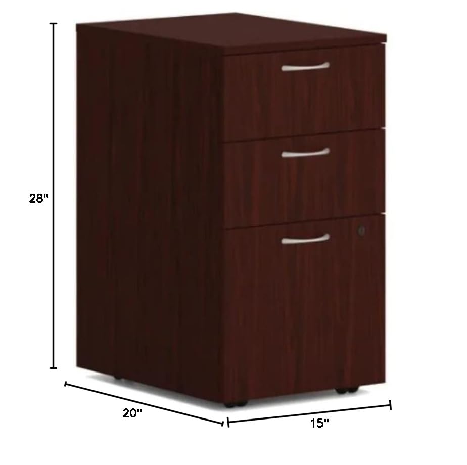 Hon Mod Laminate Mobile Pedestal Mahogany 15&Quot; W X 20&Quot; D X 28&Quot; H Two Drawers & Single File Drawer (Bbf)