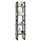 vidaXL 4-Tier Book Cabinet Sonoma Oak 15.7"x11.8"x55.1" Chipboard