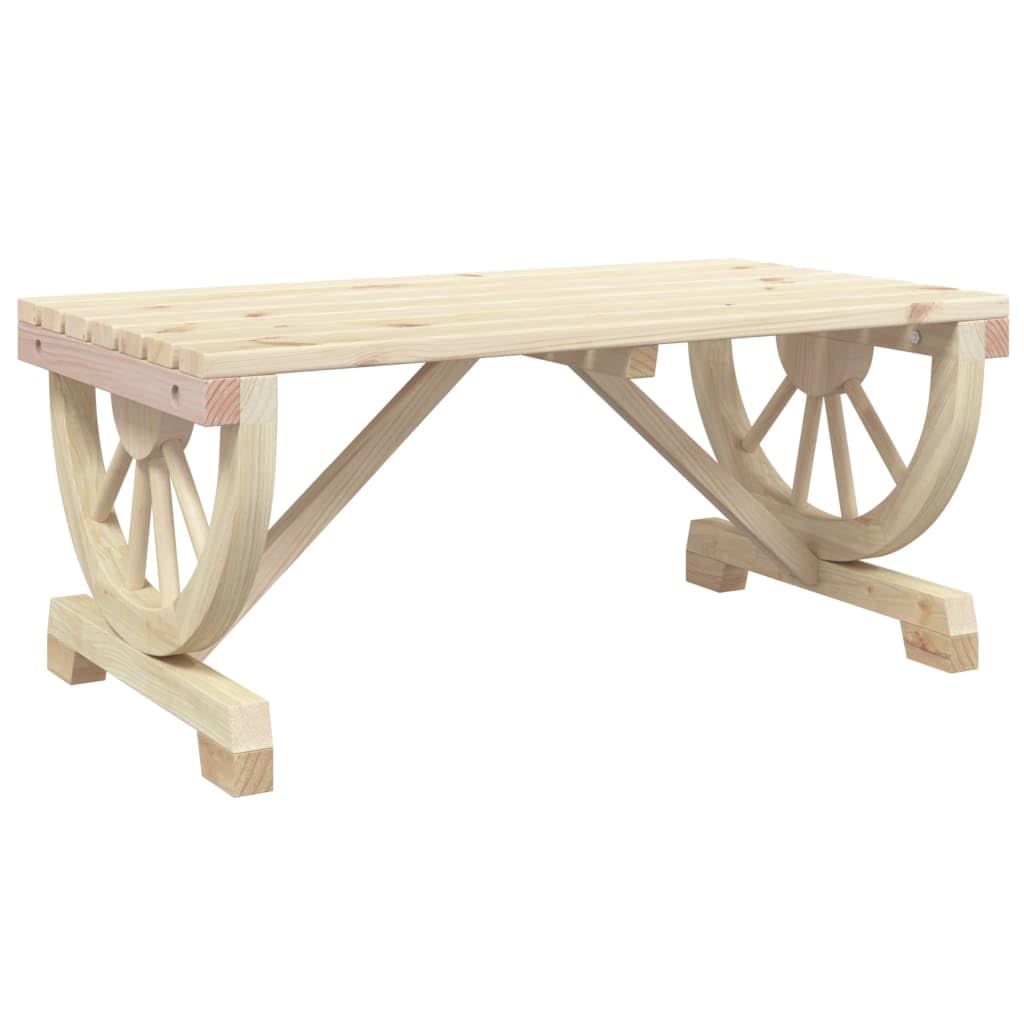 vidaXL Solid Wood Fir Coffee Table-Wagon Wheel Design - Thumbnail 2