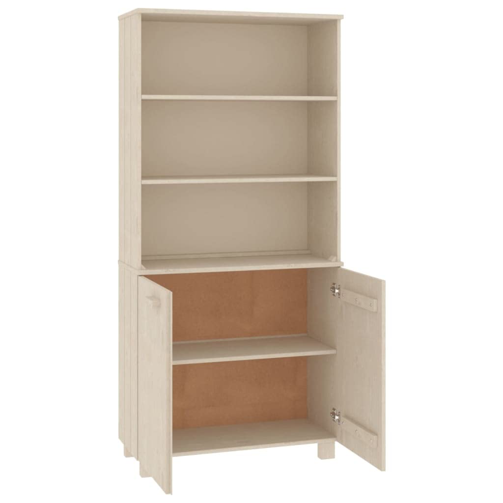 vidaXL HAMAR Drawer Cabinet Bookshelf Organizer - Solid Pine Wood - Honey Brown - 33.5&quot; x 13.8&quot; x 70.9&quot;