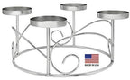 Christmas Advent Wreath Ring Candle Holder For Pillar Advent Candles Wreaths -Silver - Advent Season X-Mas Advent Candle Centerp