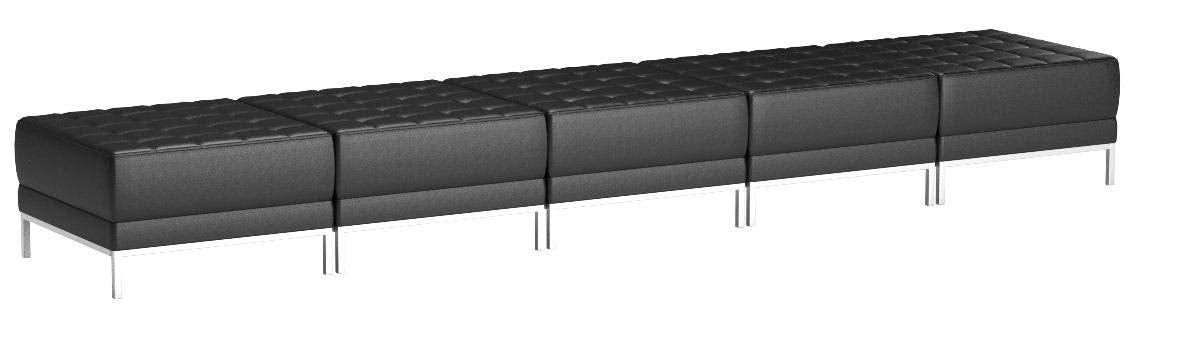 Flash Furniture HERCULES Imagination Series Black LeatherSoft Five Seat Bench