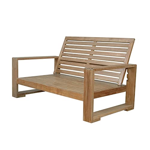 Anderson Teak DS-802 Capistrano Deep Seating Loveseat Modern Sofa, Golden Honey Teak