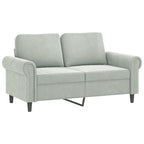vidaXL Velvet Sofa Set - Light Gray Modern Loveseat Couch with Pillows, Comfortable Seating Experience, Sturdy Frame for Living Room, Lounge