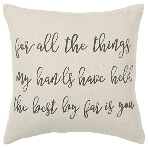 Rizzy Home | T14970 | 20&quot;X20&quot; Brown/Neutral/Gray Sentiment Pillow | Down Fill