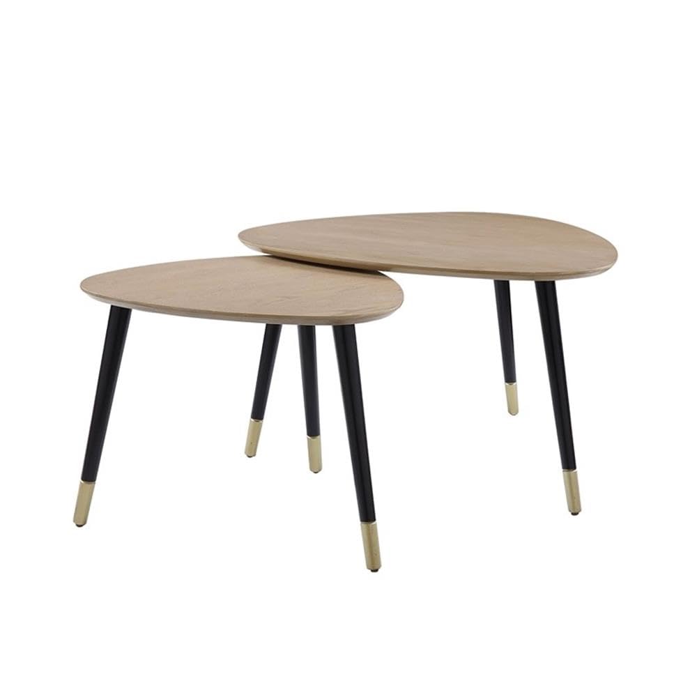 Acme Allison 2-Piece Round Wooden Nesting Tables - Thumbnail 3