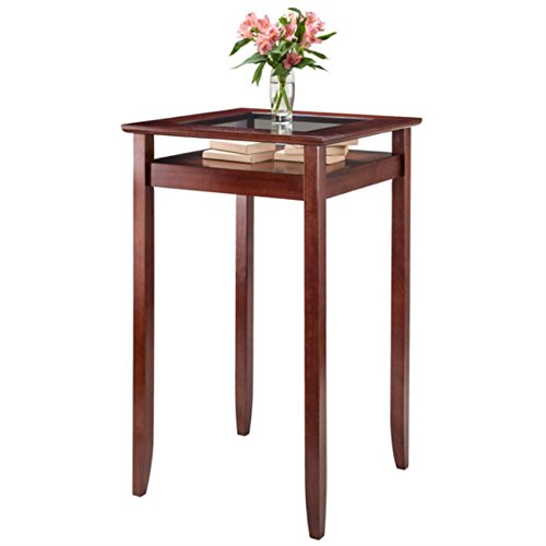 Ergode Wood Cora Pub Table | Stylish & Compact | Faux Marble Top | Black Base | Easy to Clean | Minimal Assembly | 23.6' Circumference | 39.76' H (94127-VV)