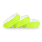 Wristall Neon Yellow Plastic Wristbands 100 Pack - Colored Wristbands For Events, Vinyl Wrist Bands Of Party Custom Plastic Brac