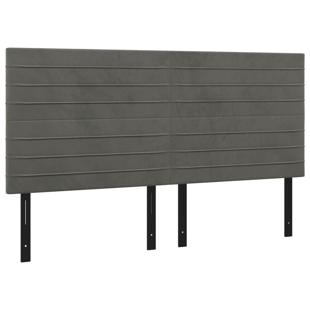 Vidaxl Led Headboard Home Indoor Bedroom Bed Accessory Upholstered Bed Header Furniture With Led Dark Gray 70.9"X2"X46.5"/50.4" Velvet