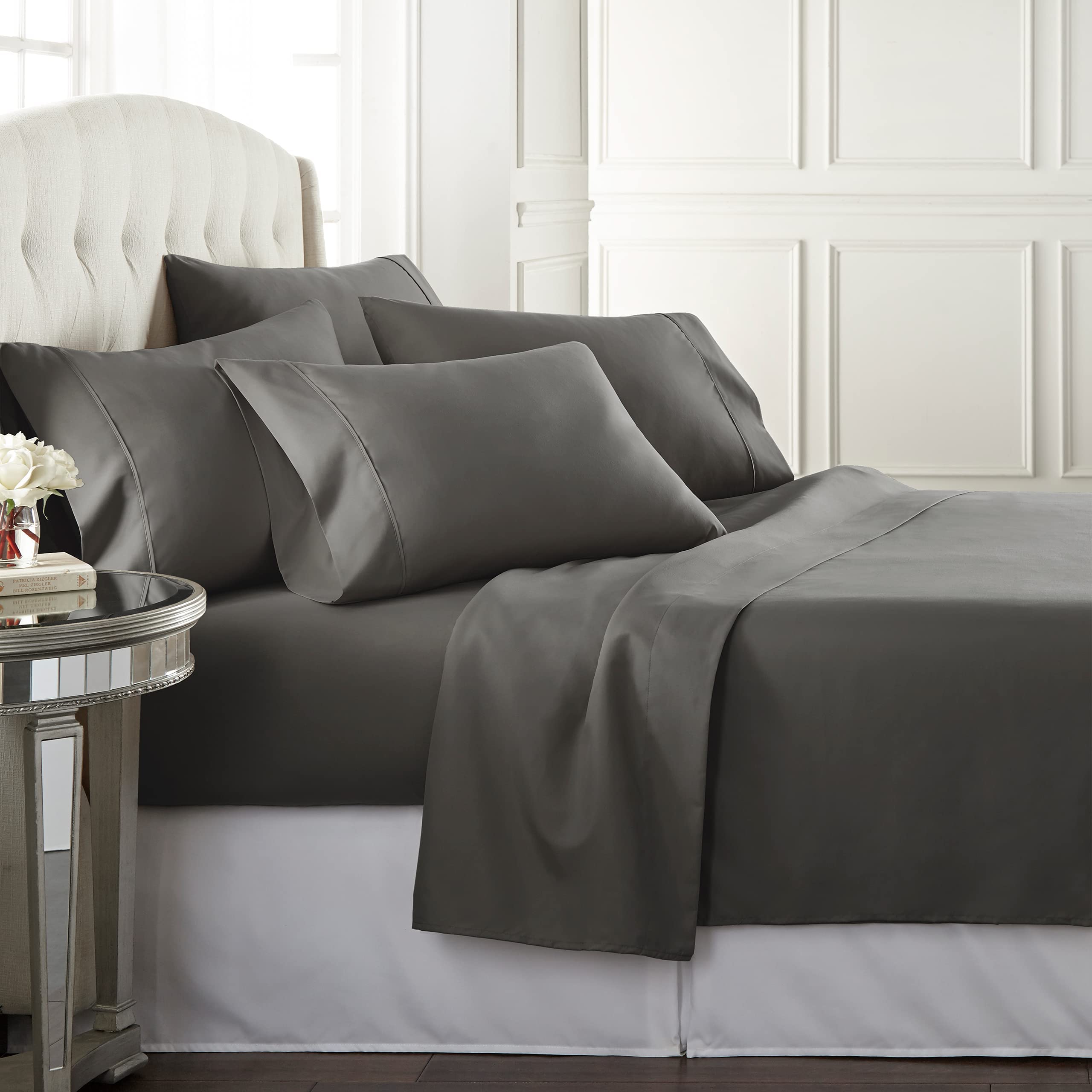 Danjor Linens King Size Sheets Set - 6 Piece Set Including 4 Pillowcases - Deep Pockets - Breathable, Soft Bed Sheets - Wrinkle