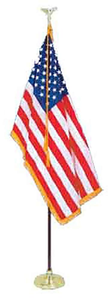 8' Presidential Formal Indoor U.S. Flag Set With 8' Pole, Stand And Eagle Ornament For Offices, Schools, Churches & Auditoriums