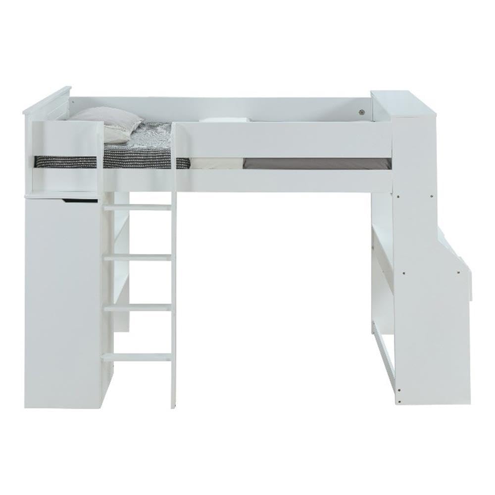 Acme Ragna Wooden Frame Loft Bed in White