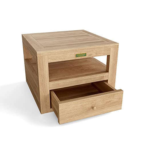 Anderson Teak Teak Copacabana Side Table Outdoor Modern Storage Teak Wood