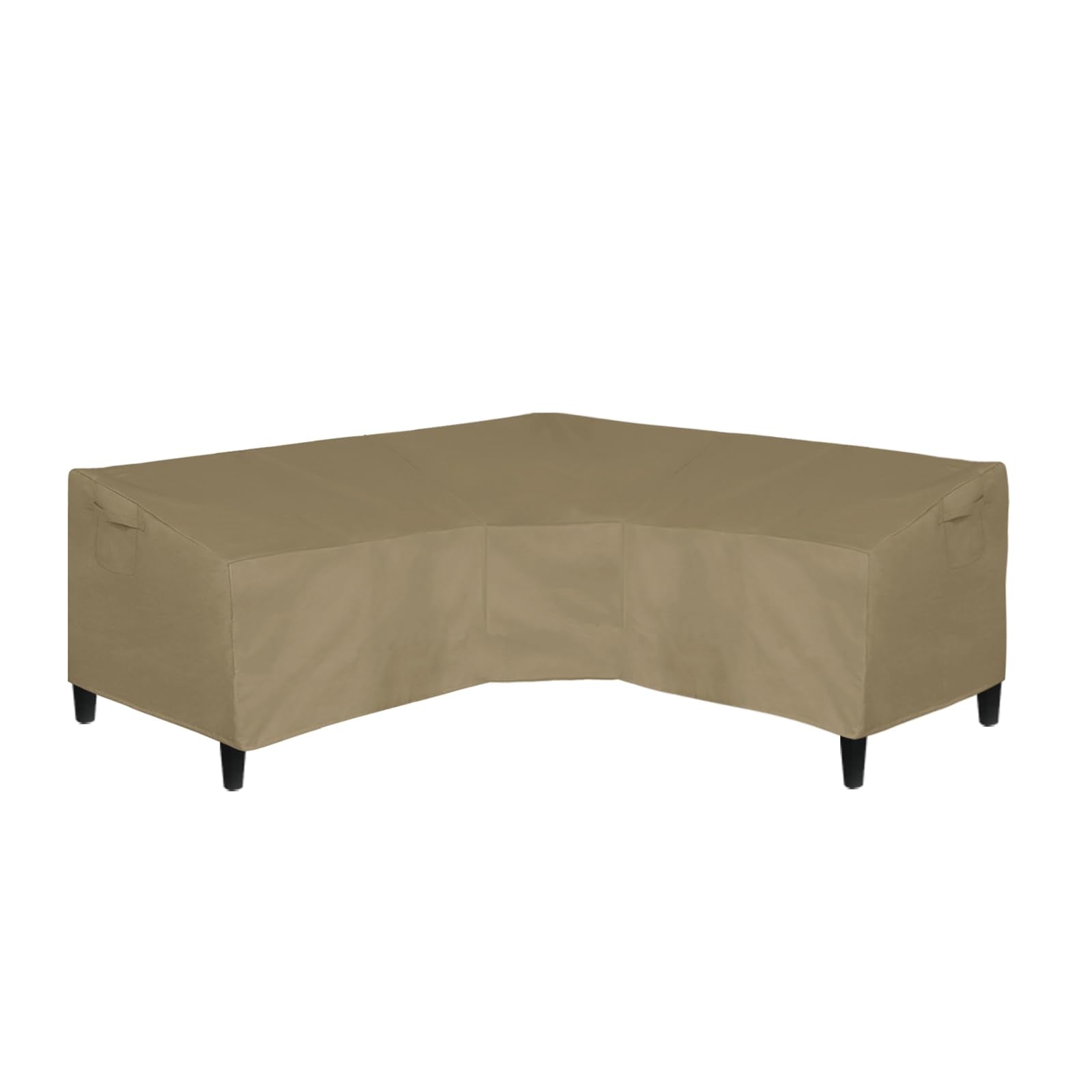 Easy-Going Patio V-Shaped Sectional Sofa Cover, Waterproof Outdoor Sectional Cover,Heavy Duty Garden Furniture Cover With Air Vent 118' L (On Each Side) X 33.5' D X 31' H, Camel