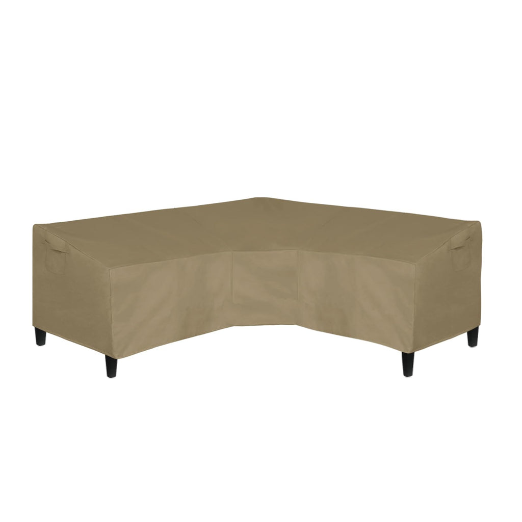 Easy-Going Patio V-Shaped Sectional Sofa Cover, Waterproof Outdoor Sectional Cover,Heavy Duty Garden Furniture Cover With Air Vent 89' L (On Each Side) X 33.5' D X 31' H, Camel