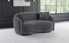 Coaster Home Furnishings Brookside Velvet Upholstered Curved Loveseat Dark Grey