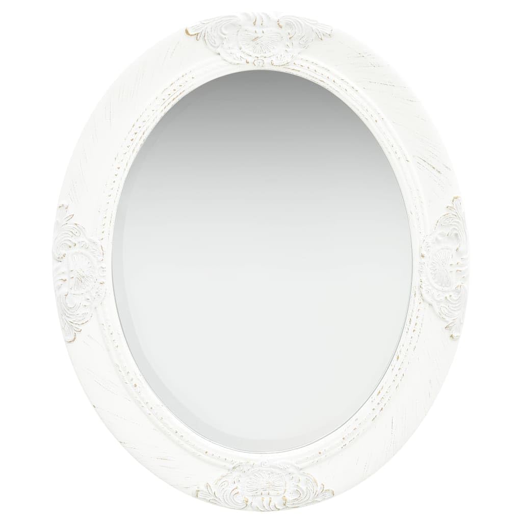 vidaXL Wall Mirror Baroque Style 19.7&quot;x23.6&quot; White