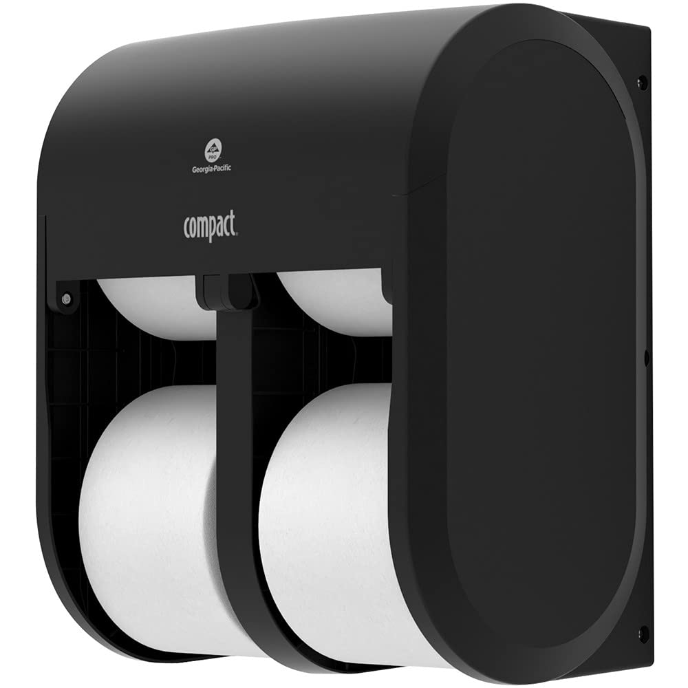 Georgia-PacificGeorgia-Pacific 4-Roll Quad Coreless High-Capacity Toilet Paper Dispenser, 13.3&quot; x 11.8&quot; x 6.9&quot;, Black