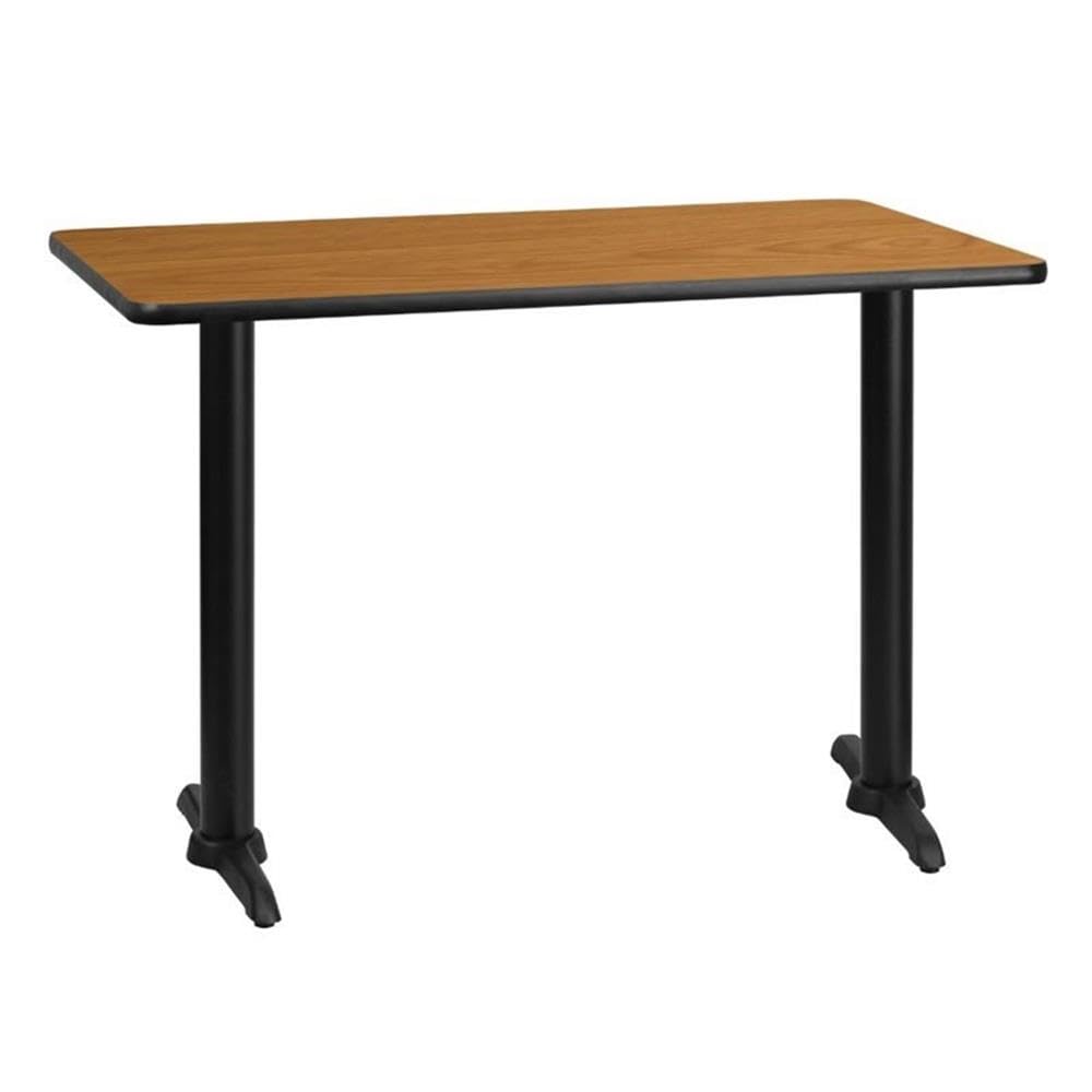 Flash Furniture Graniss 30'' X 42'' Rectangular Natural Laminate Table Top With 5'' X 22'' Table Height Bases