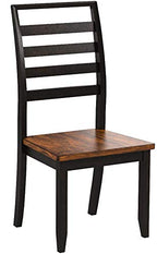 Steve Silver Company Abaco Side Solid Acacia And Hardwood, Ergonomic Ladder Back, Scooped Seat For Comfort And Durability, Set Of 2 Chair, 19' L X 22' W X 40' H, Brown