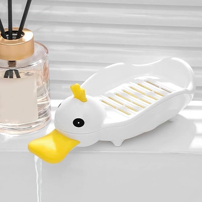 RP MALL Duck Soap Tray Soap Dish Container Storage Rack Ornament for Office Bathroom White| Bath | Soap Dishes & Dispensers|