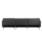 Acme Duzzy Reversible Sectional Sofa with 2 Pillows in Dark Gray Fabric