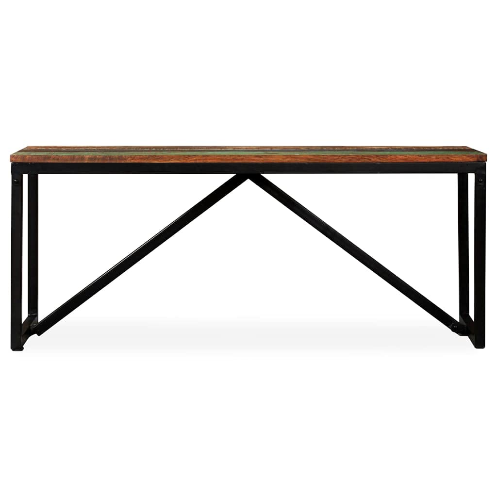 vidaXL Industrial Solid Reclaimed Wood Bench with Vintage Charm, Easy Assembly, Durable and Eco-Friendly, Multicoloured, 43.3"x13.8"x17.7"
