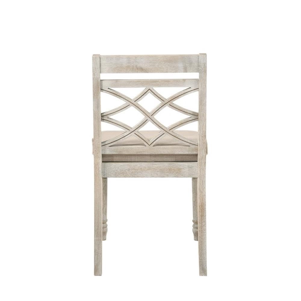 Lilola Home Havanna Set of 2 Off White 19&quot; Wide Contemporary Fabric Chair with Cushion