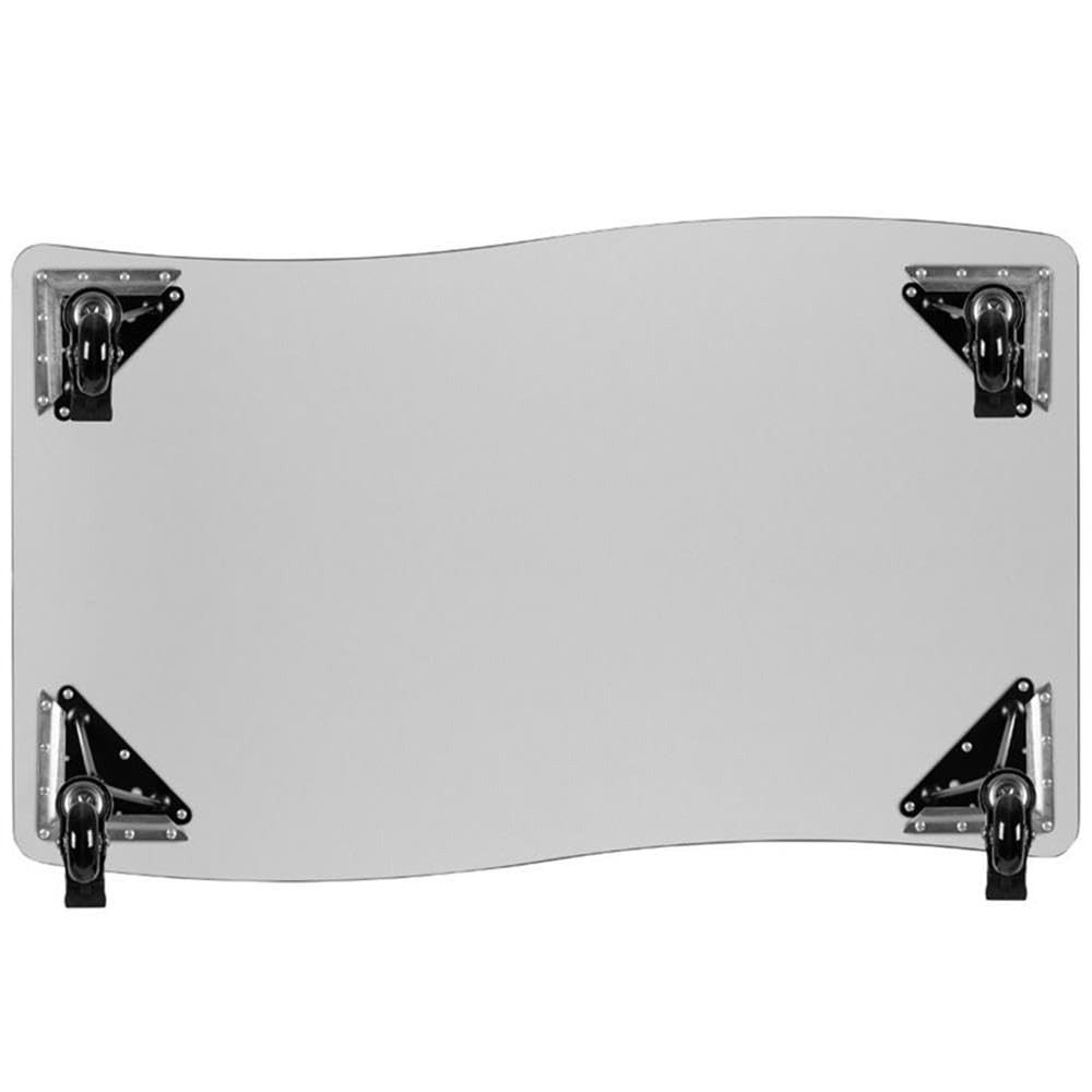 Flash Furniture Wren Mobile 28'W X 47.5'L Rectangular Wave Flexible Collaborative Oak Thermal Laminate Activity Table - Height Adjustable Short Legs