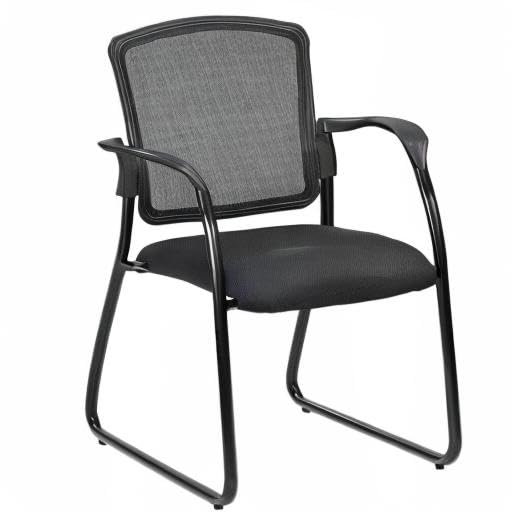 HomeRoots Black Fabric Seat Swivel Adjustable Task Chair Mesh Back Plastic Frame
