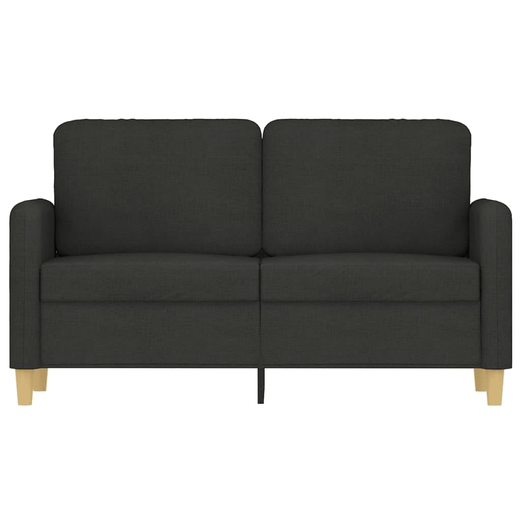 vidaXL Modern 2-Seater Sofa: Black 47.2 Fabric Couch with Thick Padding and Durable Frame for Living Room or Office Use