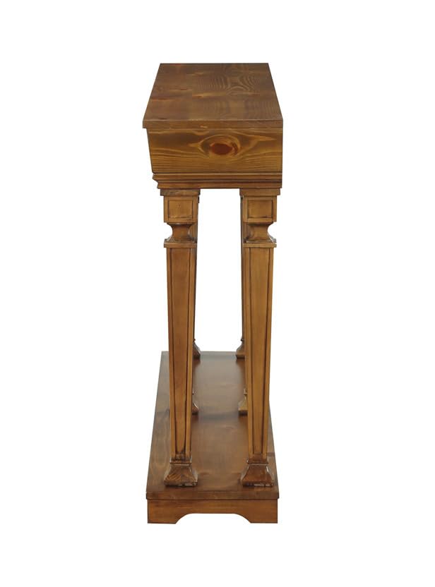 Acme Garrison 60&quot; Rectangular Wooden Frame Console Table With Shelf In Oak