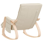 vidaXL Rocking Chair - Cream Fabric, Gentle Rocking Function, Solid Birch Wood Frame, Thickly Padded Seat, Ideal for Relaxation and Stress Relief