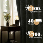 Jinchan 100% Blackout Floral Curtains 63 Inch Length, Printed Flower Taupe Blackout Curtains For Bedroom Rod Pocket Back Tab Full Blackout Curtains Thermal Insulated Window Drapes, 2 Panels Taupe